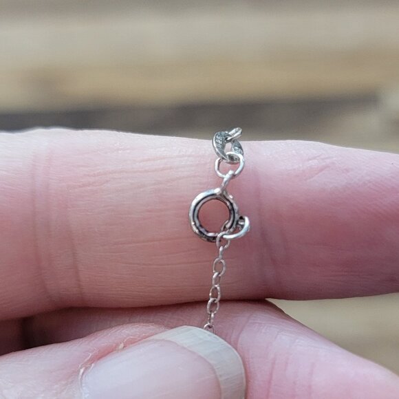 J Pendant Necklace in Silver Tone Metal w CZ Accents - Picture 7 of 13